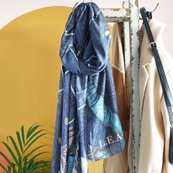 Personalised Vintage London Map Scarf in Navy