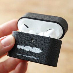 Personalised Soundwave Vegan Leather AirPods PRO Case