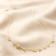 Full Length Shot of Chain and Pearl Cluster Necklace in Gold