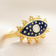 Gold and Navy Eye Ring