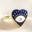 Navy Blue and Gold Enamel Ring
