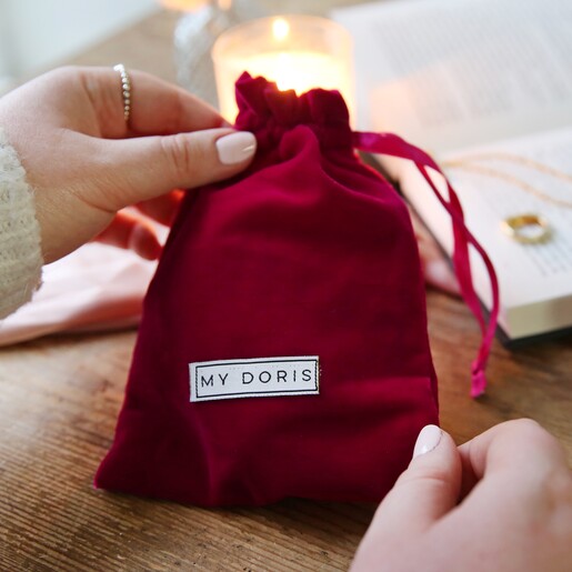 Bag for Velvet Magenta and Bronze Beaded Bee Eye Mask