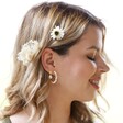 Lisa Angel Ladies' Gold Organic Finish Pearl Drop Earrings