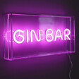 Gin Bar Neon LED Wall Light in Pink Lit Up