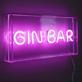 Gin Bar Neon LED Wall Light in Pink