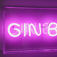 Close Up of Gin Bar Neon LED Wall Light in Pink