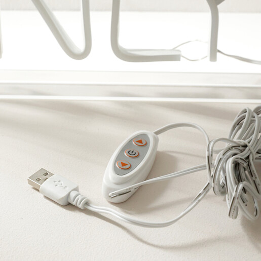 Dimmer Switch and Cable of Good Vibes Only Neon LED Wall Light in Pink