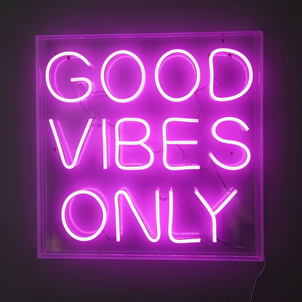 Good Vibes Only Neon LED Wall Light in Pink | Lisa Angel