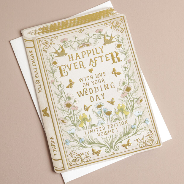 Vintage Novel Happily Ever After Wedding Card The Art File Lisa Angel