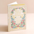 Vintage Novel Blooming Beautiful Birthday Card Standing on Pink Background