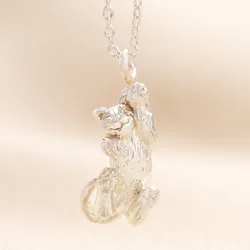 Cat Pendant Necklace in Silver