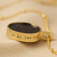 Celestial Semi-Precious Stone Pendant Necklace in Gold with 'Live by the Sun' Wording