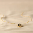 Full Length Celestial Semi-Precious Stone Pendant Necklace in Gold on Fabric