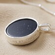 Celestial Semi-Precious Stone Pendant Necklace in Silver with 'Live By The Sun' Wording