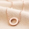 Close up of pendant on Eternity Ring Pendant Necklace in Rose Gold