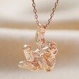 Close Up of Hanging Sloth Pendant Necklace in Rose Gold Showing Sloth Pendant