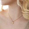 Model Wearing Talisman Pendant Satellite Chain Necklace in Gold