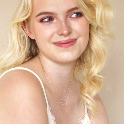 Wavy Lines Pendant Necklace in Silver Lisa Angel