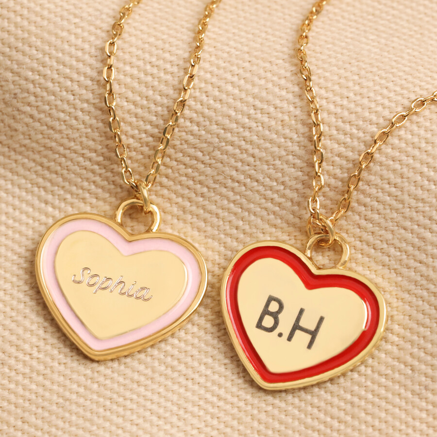 Personalised Enamel Heart Pendant Necklace | Lisa Angel Personalised Enamel Heart Pendant Necklace | Lisa Angel