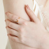 Adjustable Blue Crystal Constellation Ring in Gold on Model with hand on arm