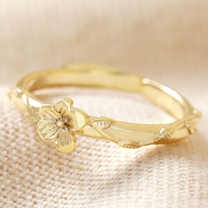 Birth Flower Ring February Violet Gold