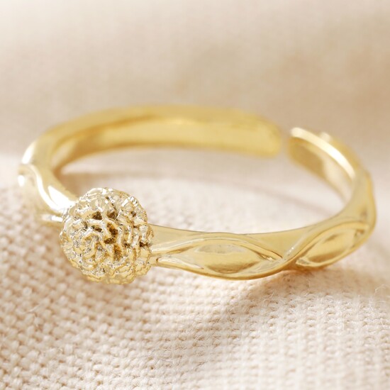 Birth Flower Ring January Carnation Gold