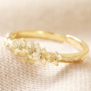 Birth Flower Ring July Larkspur Gold