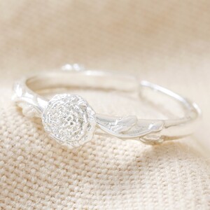 Birth Flower Ring November Chrysanthemum Silver