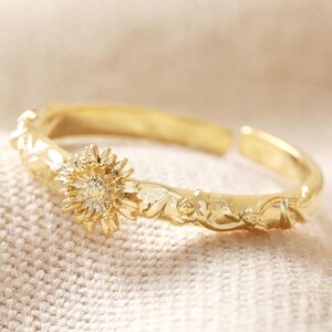 Birth Flower Ring in Gold - September - Aster