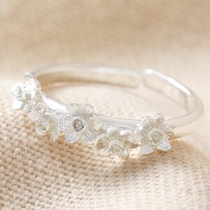 Birth Flower Ring December Narcissus Silver