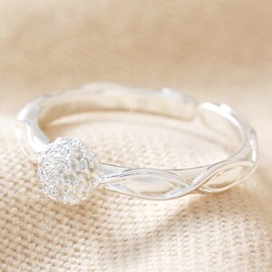 Birth Flower Ring January Carnation Silver