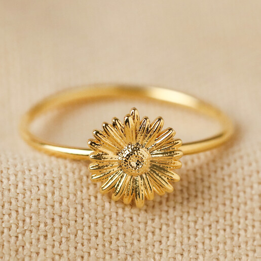 Daisy Ring From Set of 2 Daisy and Bee Stacking Rings in Gold