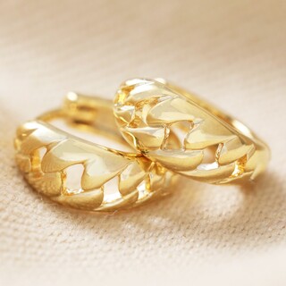 Tiny Woven Huggie Hoop Earrings in Gold