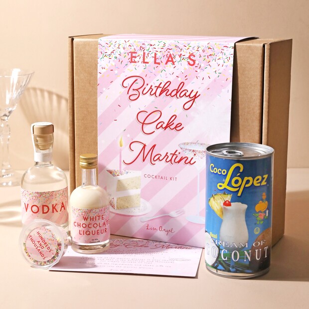 Personalised Birthday Cake Martini Cocktail Kit Personalised Birthday Cake Martini Cocktail Kit