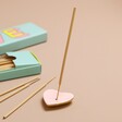 Bombay Duck Love Incense Stick and Holder Set with incense stick in holder on neutral background
