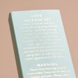 Back of Bombay Duck Love Incense Stick and Holder Set packaging