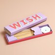 Bombay Duck Wish Incense Stick and Holder Set open with incense sticks and holder inside