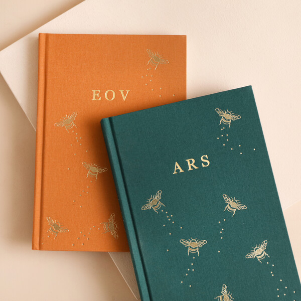 Personalised Initials Bee Fabric Notebook Is Great For Gifting To A Special Someone On Their Graduation Day