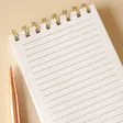 Small Bee Notebook Open on Lined Pages with Natural Coloured Background