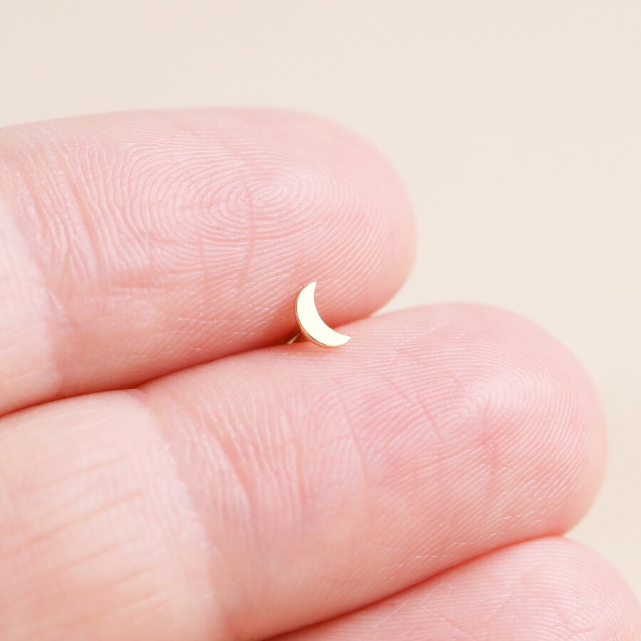 Solid Gold Moon Helix Earring Tish Lyon Lisa Angel