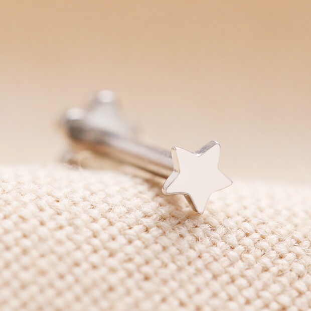 Tish Lyon Solid White Gold Star Helix Earring Tish Lyon Solid White Gold Star Helix Earring