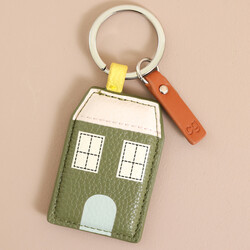 Caroline Gardner Vegan Leather Khaki New House Keyring