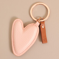 Caroline Gardner Vegan Leather Peach Heart Keyring
