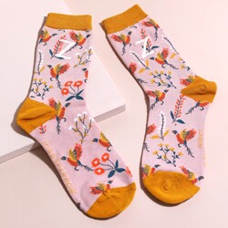 Personalised Miss Sparrow Bamboo Floral Pheasant Socks