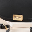 Close Up on Personalisation on Black Personalised Vegan Leather Crossbody Bag