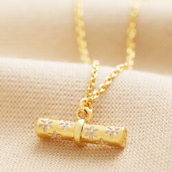 Estella Bartlett Flower T-Bar Necklace in Gold