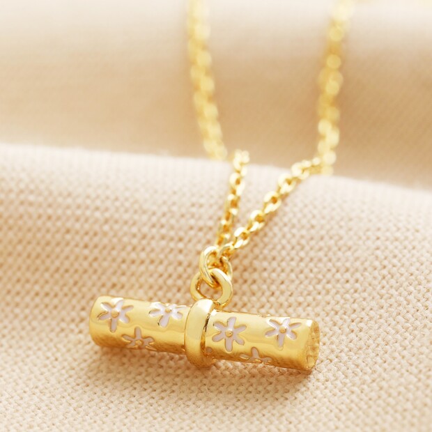 Estella Bartlett Flower T-Bar Necklace in Gold Estella Bartlett Flower T-Bar Necklace in Gold