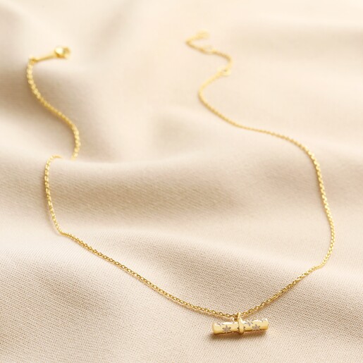 Simple gold clearance bar necklace