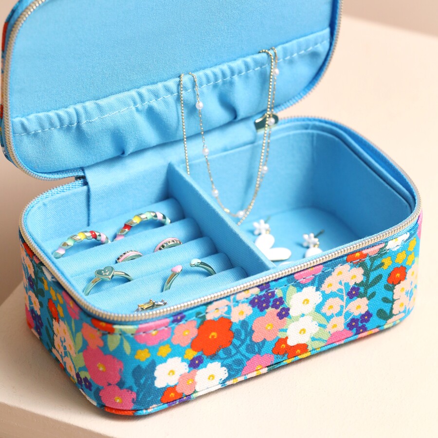 Mini Floral Jewellery Case Blue Estella Bartlett Lisa Angel