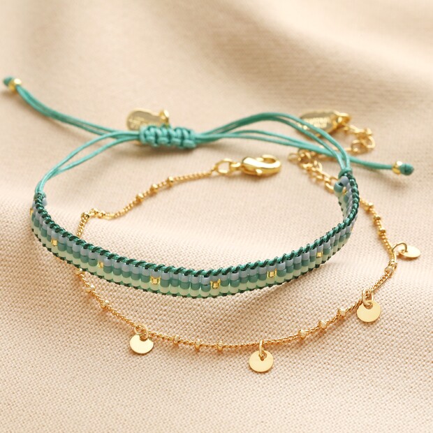 Set of 2 Blue and Gold Bracelets | Estella Bartlett | Lisa Angel